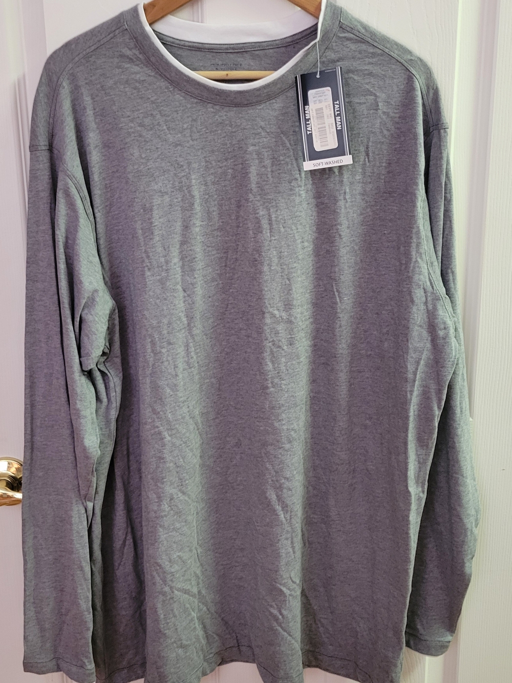 Roundtree & Yorke Long Sleeve Crewneck Shirt - Gray
